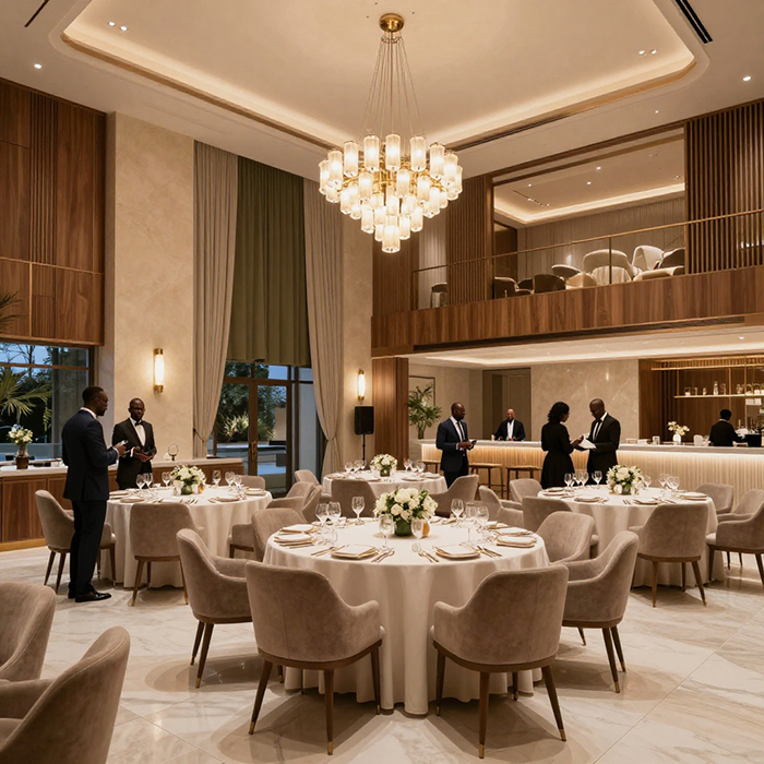 The Hill Station event lounge and dining setup