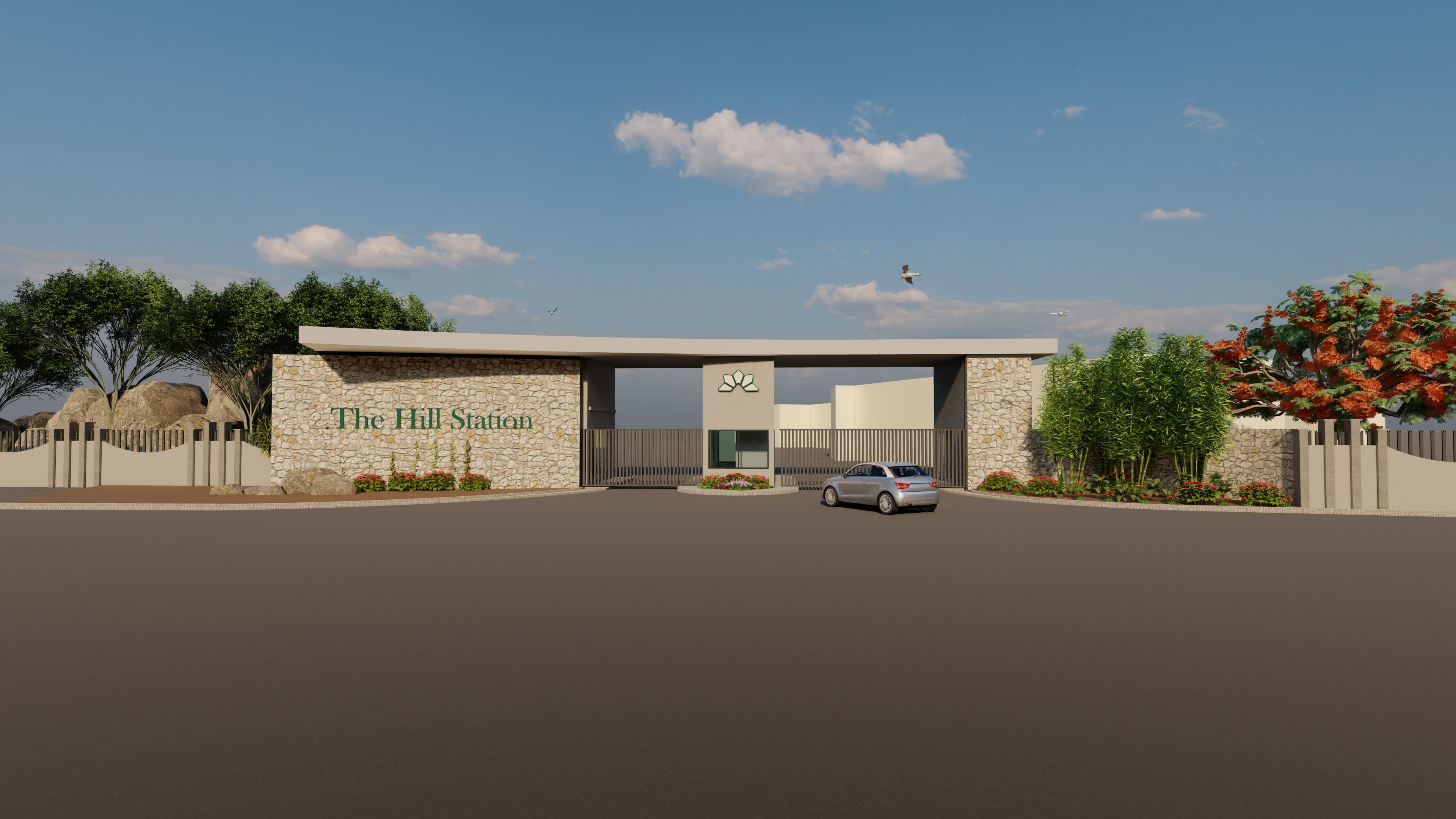 The Hill Station gatehouse set within the Jos highland resort